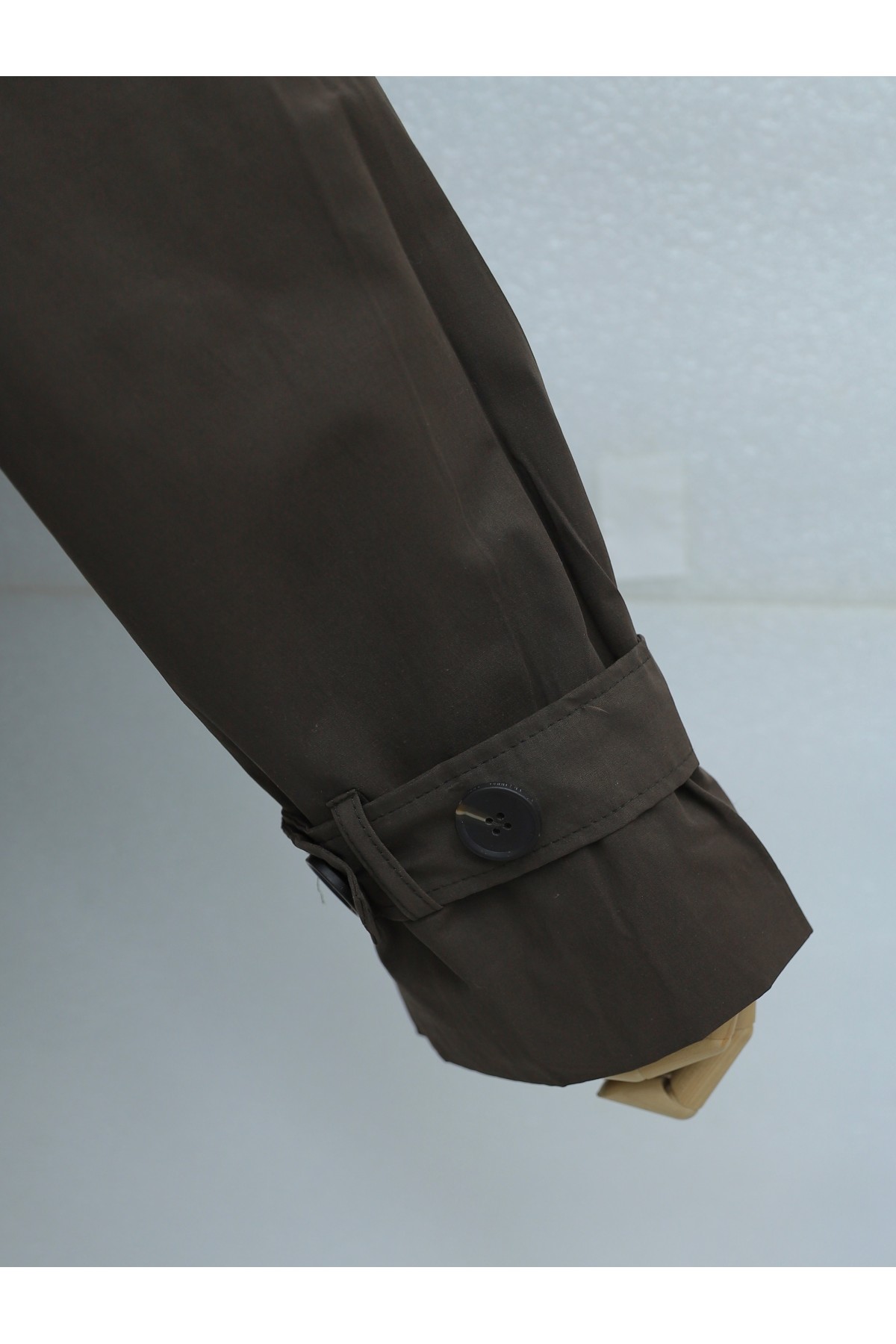 Crop Jacket with Bolero Detail and Elastic Waist -Dark Coffee