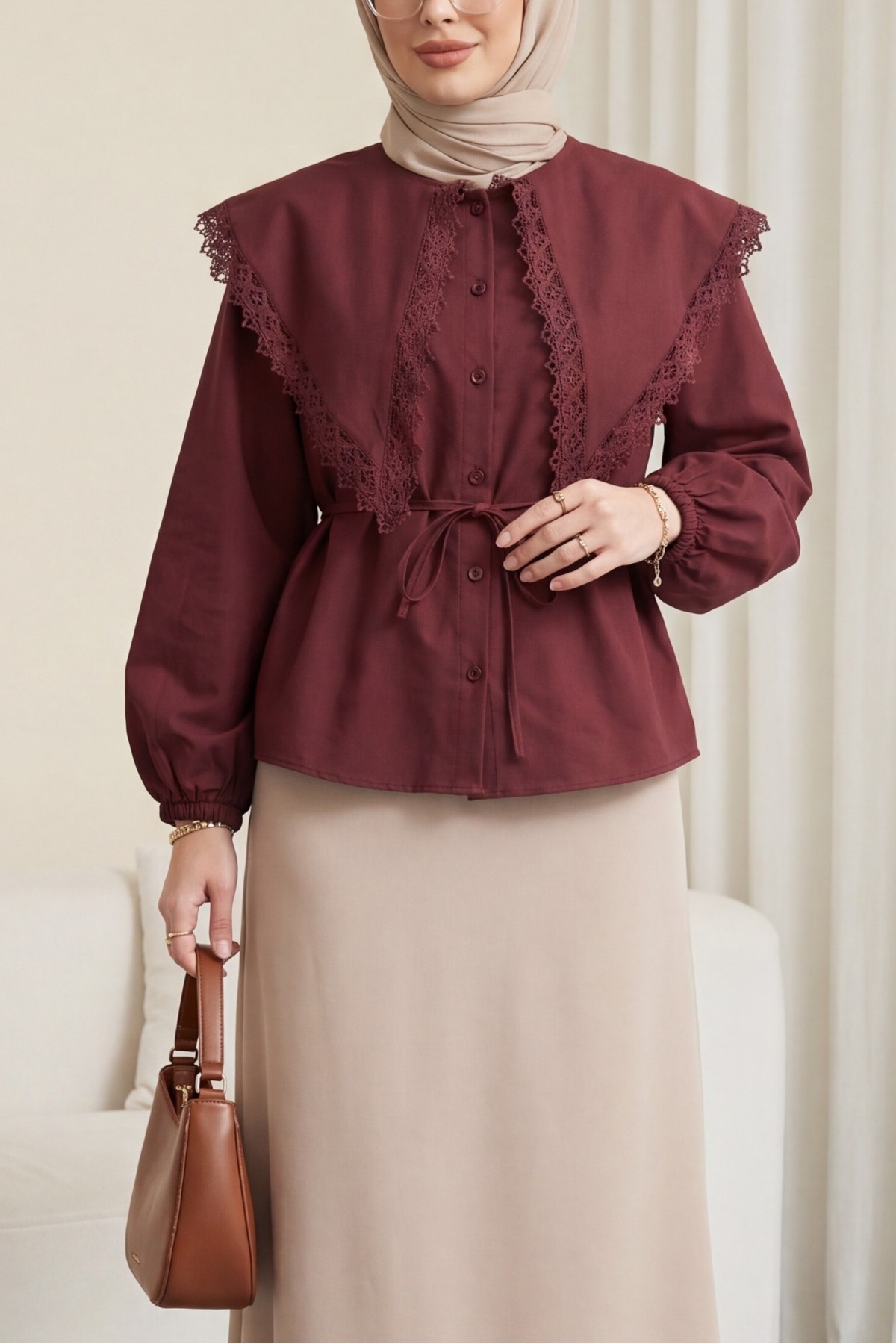 Lace -Maroon
