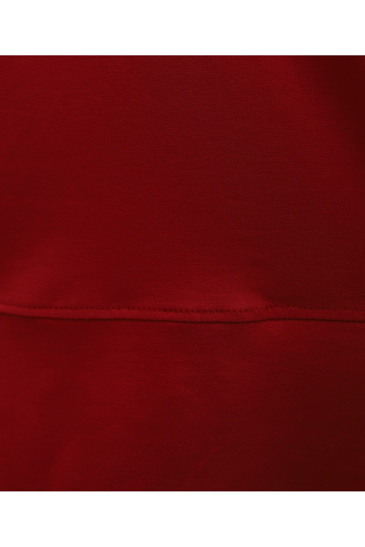 Crew Neck Slit Oversize Cotton Tunic -Red