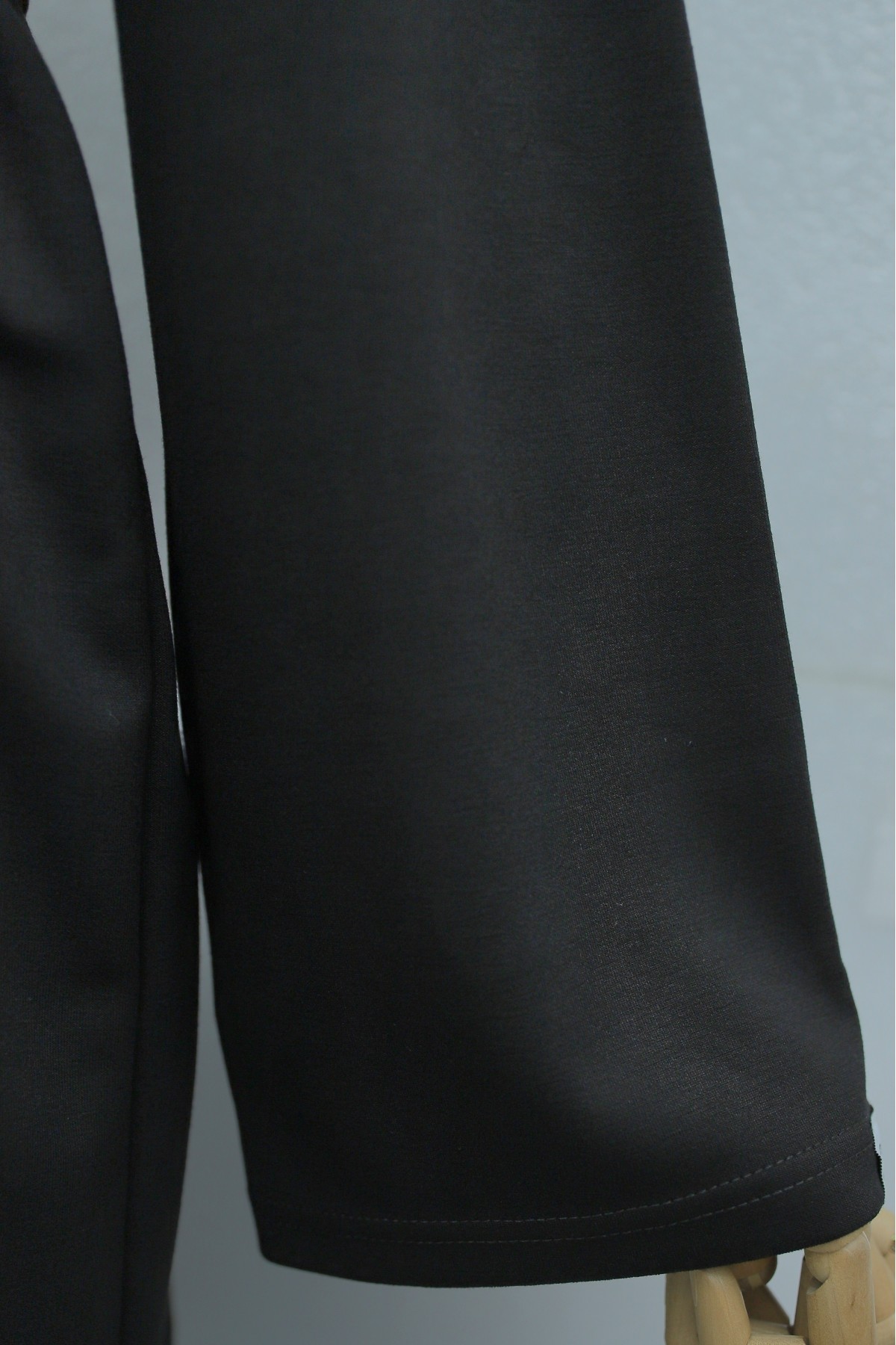 Asimetrik Kesim Beli Kemerli Pantolonlu Oversize Penye Takım -Siyah