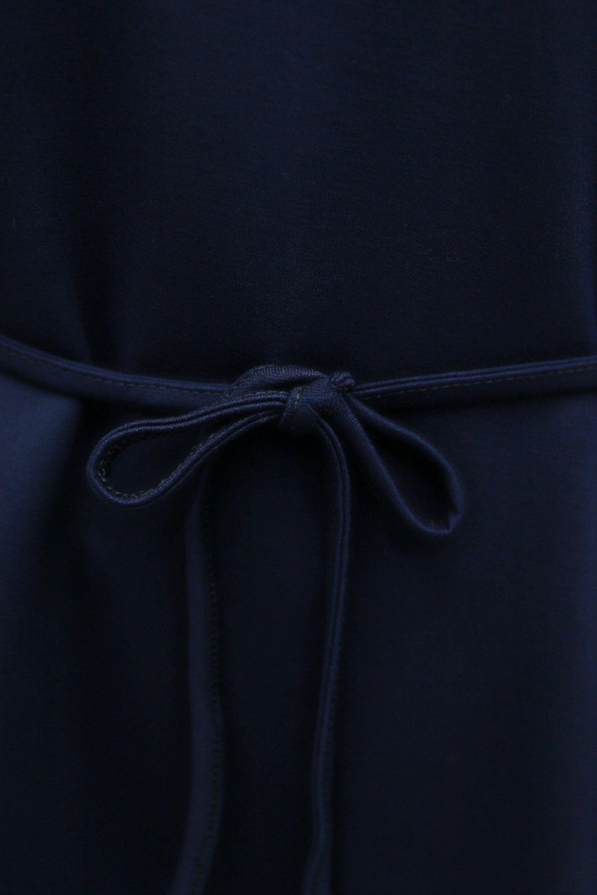 Asimetrik Kesim Beli Kemerli Pantolonlu Oversize Penye Takım -Lacivert