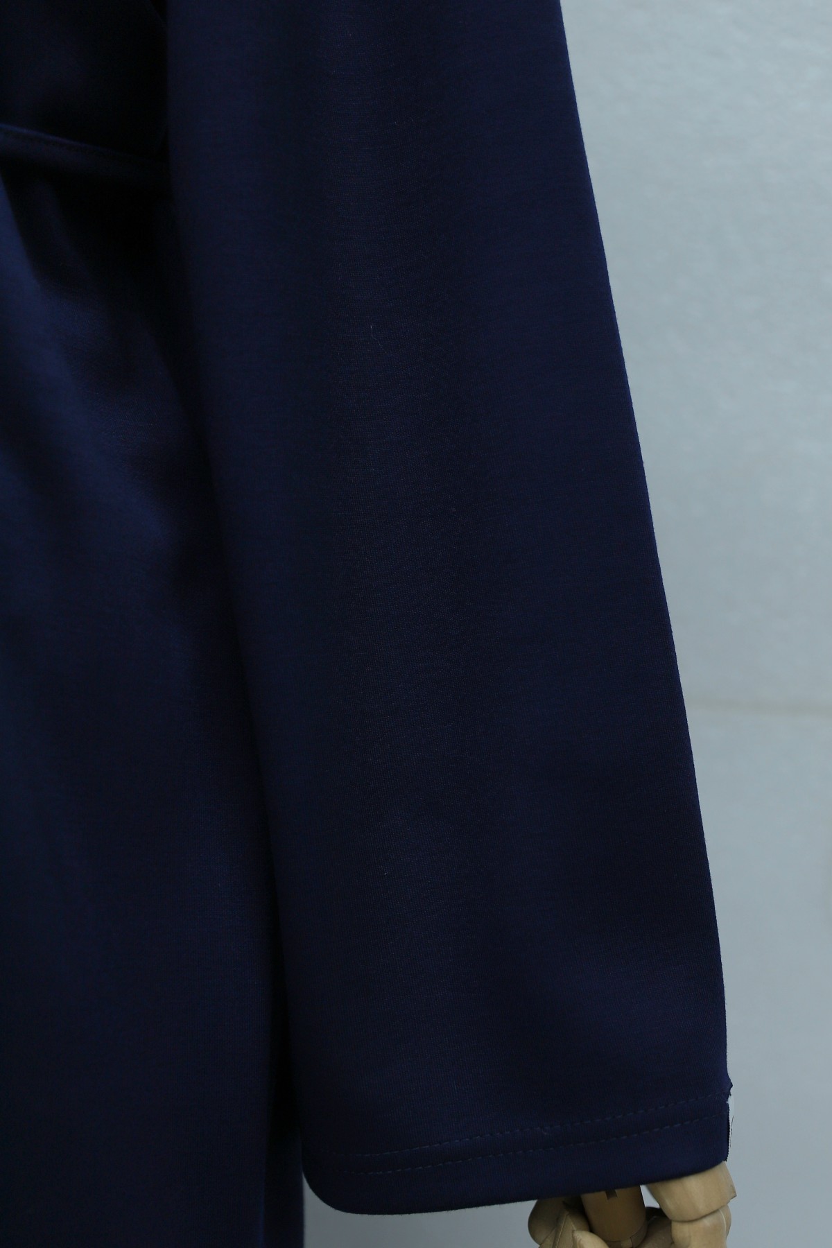 Asimetrik Kesim Beli Kemerli Pantolonlu Oversize Penye Takım -Lacivert