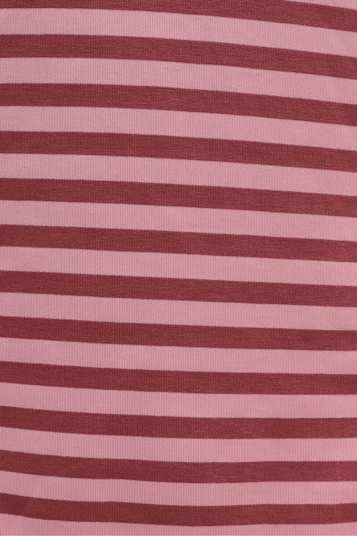 Oversized Crew-Neck Sweatshirt with Thick Stripes and Stretch Fabric -Dried rose
