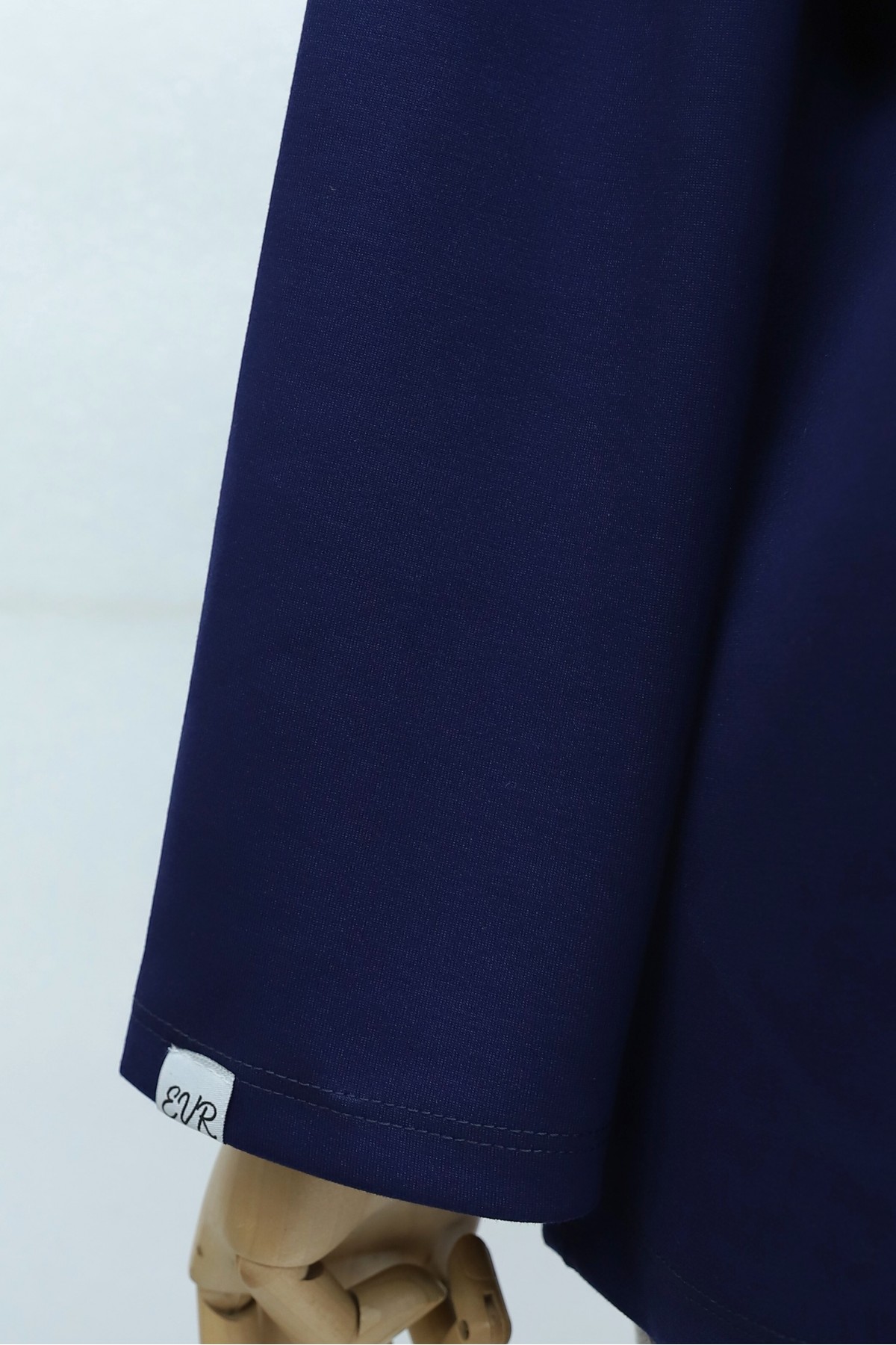 Oversized Stretch Crew-Neck Sweatshirt -Navy blue