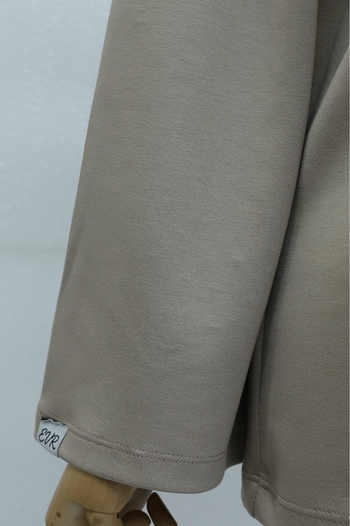 Oversized Stretch Crew-Neck Sweatshirt -Stone