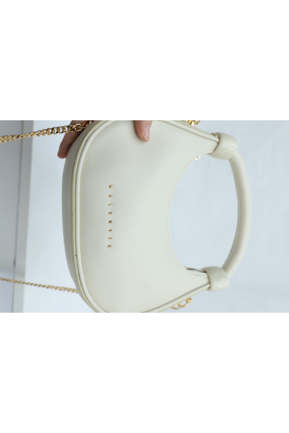 Modern Design Mini Hobo Bag with Knotted Handle and Shoulder Strap - Beige