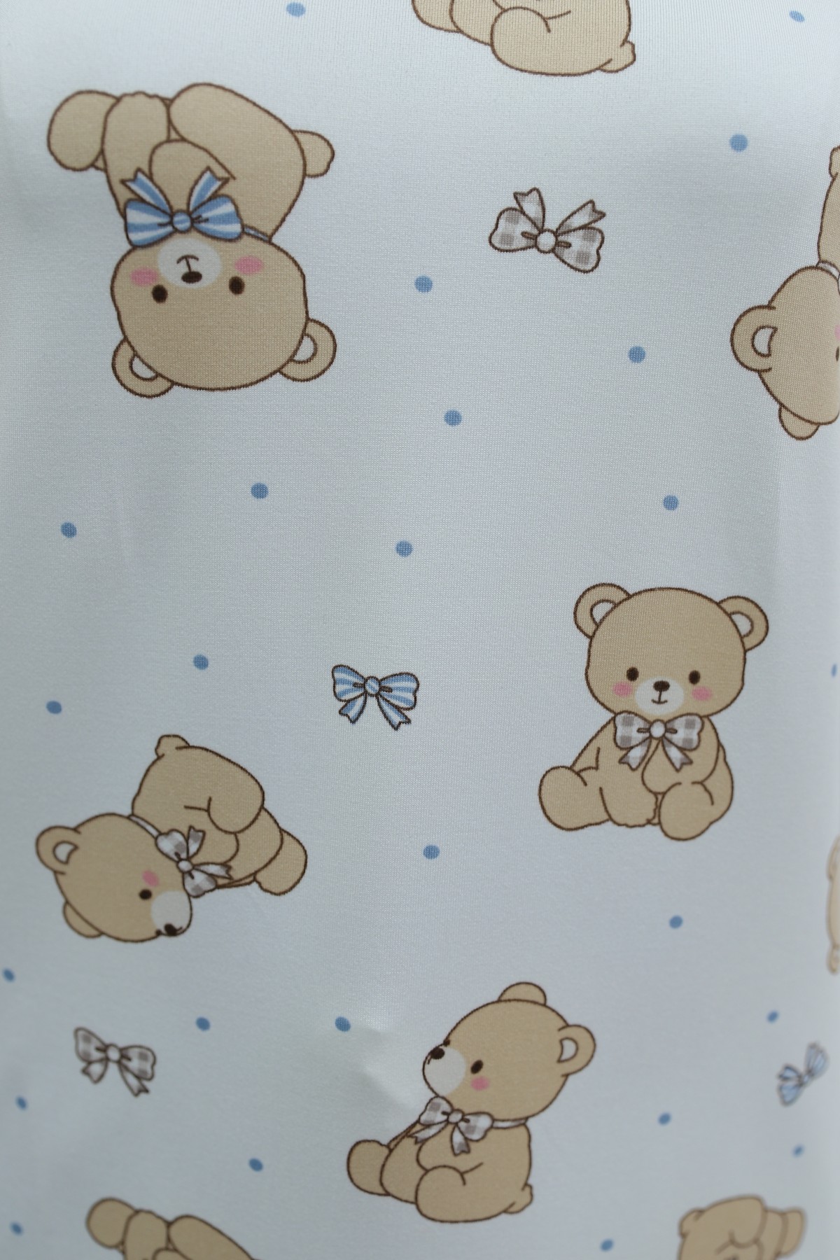Karışık Figür Desenli Bisiklet Yaka Kısa Kol Penye Pijama Takımı -Beyaz