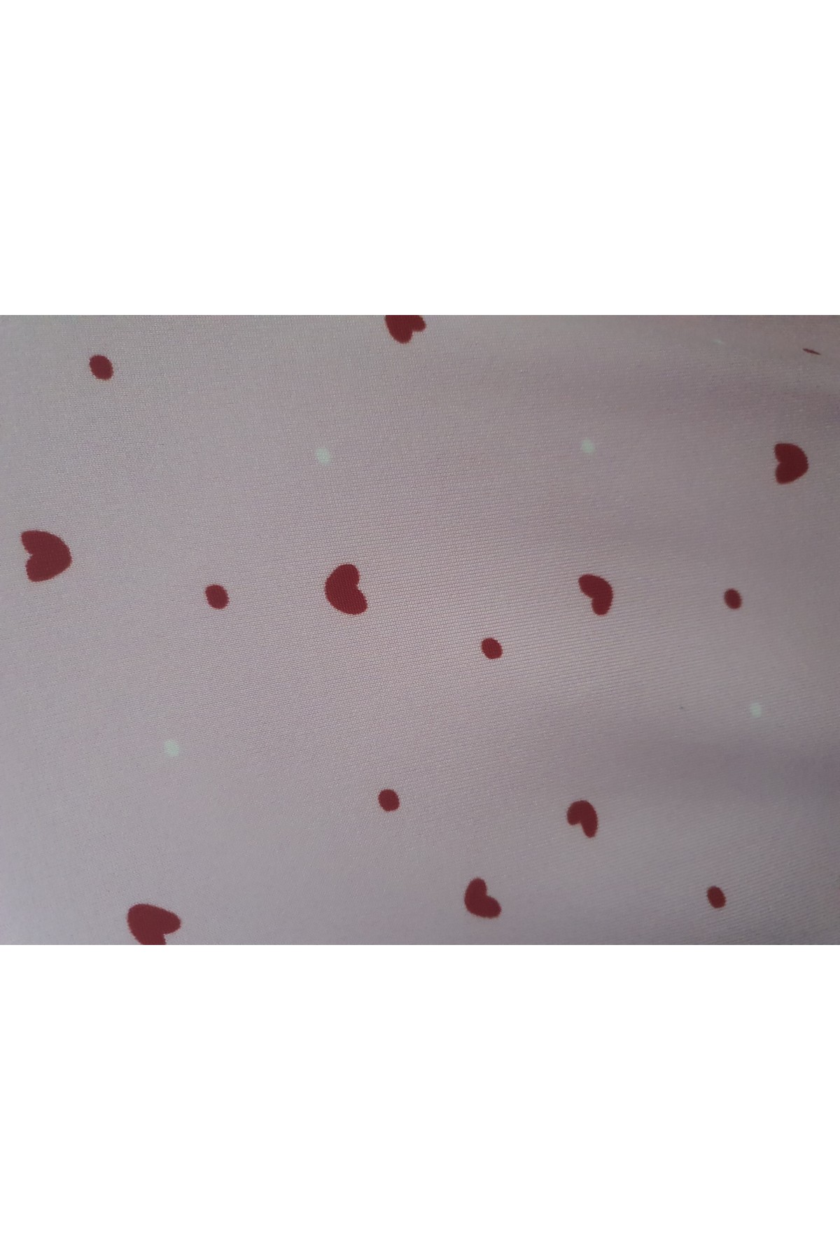 Heart Patterned Crew Neck Short Sleeve Cotton Pajama Set -Pink