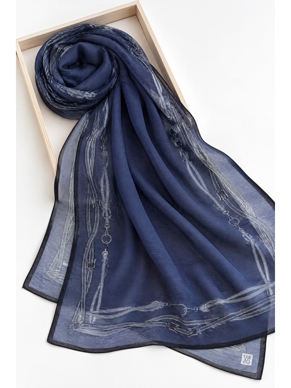 Belt Patterned Silk Scarf -parliament