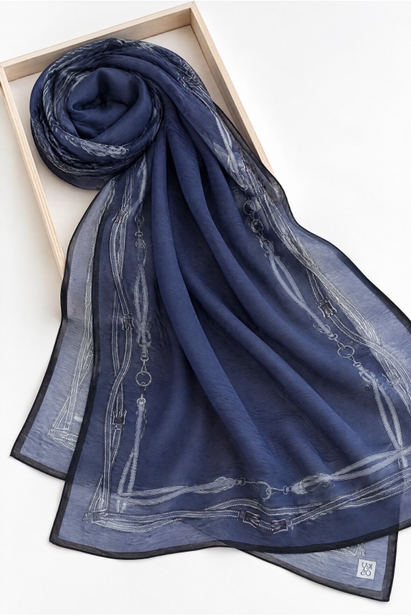 Belt Patterned Silk Scarf -parliament