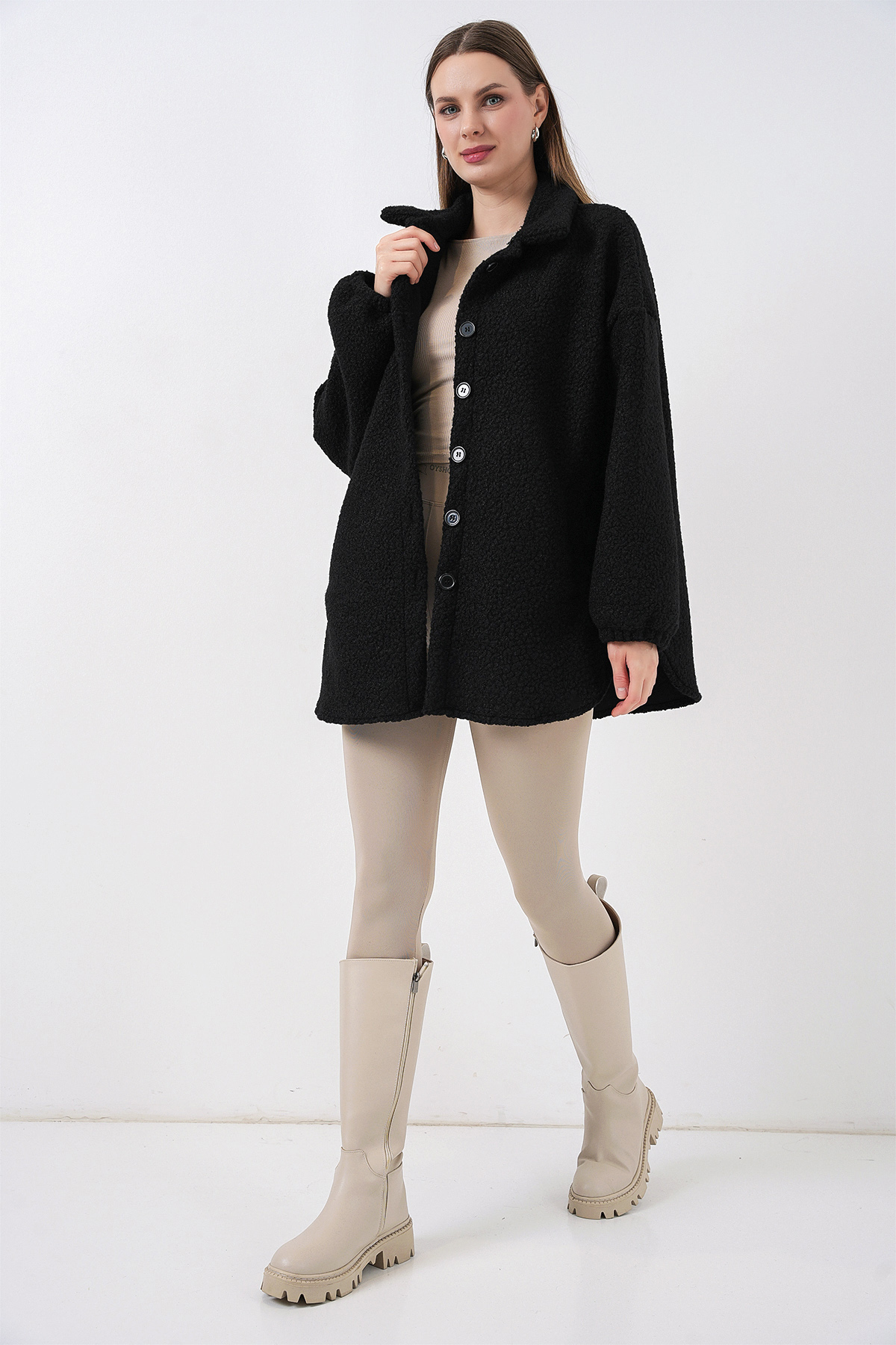 0675 سترة بوكليه من مزيج الصوف 