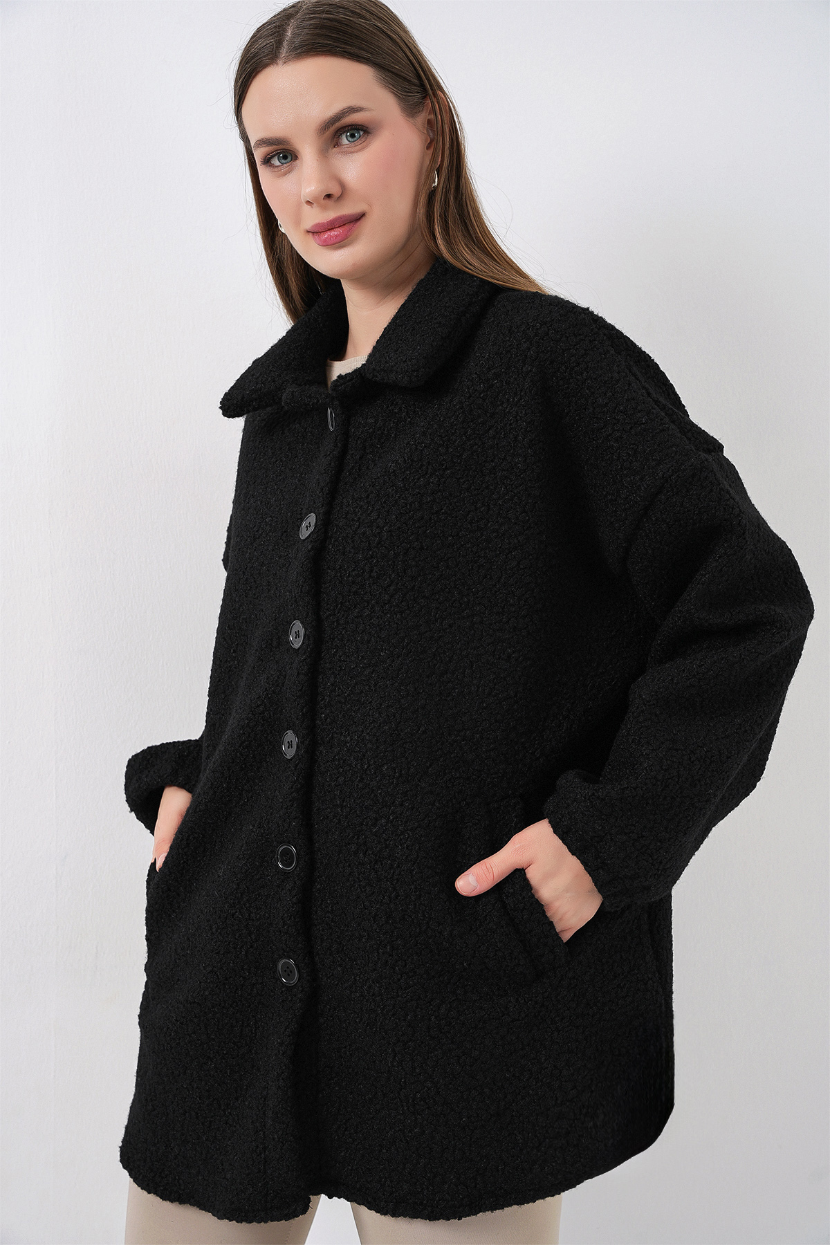 0675 سترة بوكليه من مزيج الصوف 