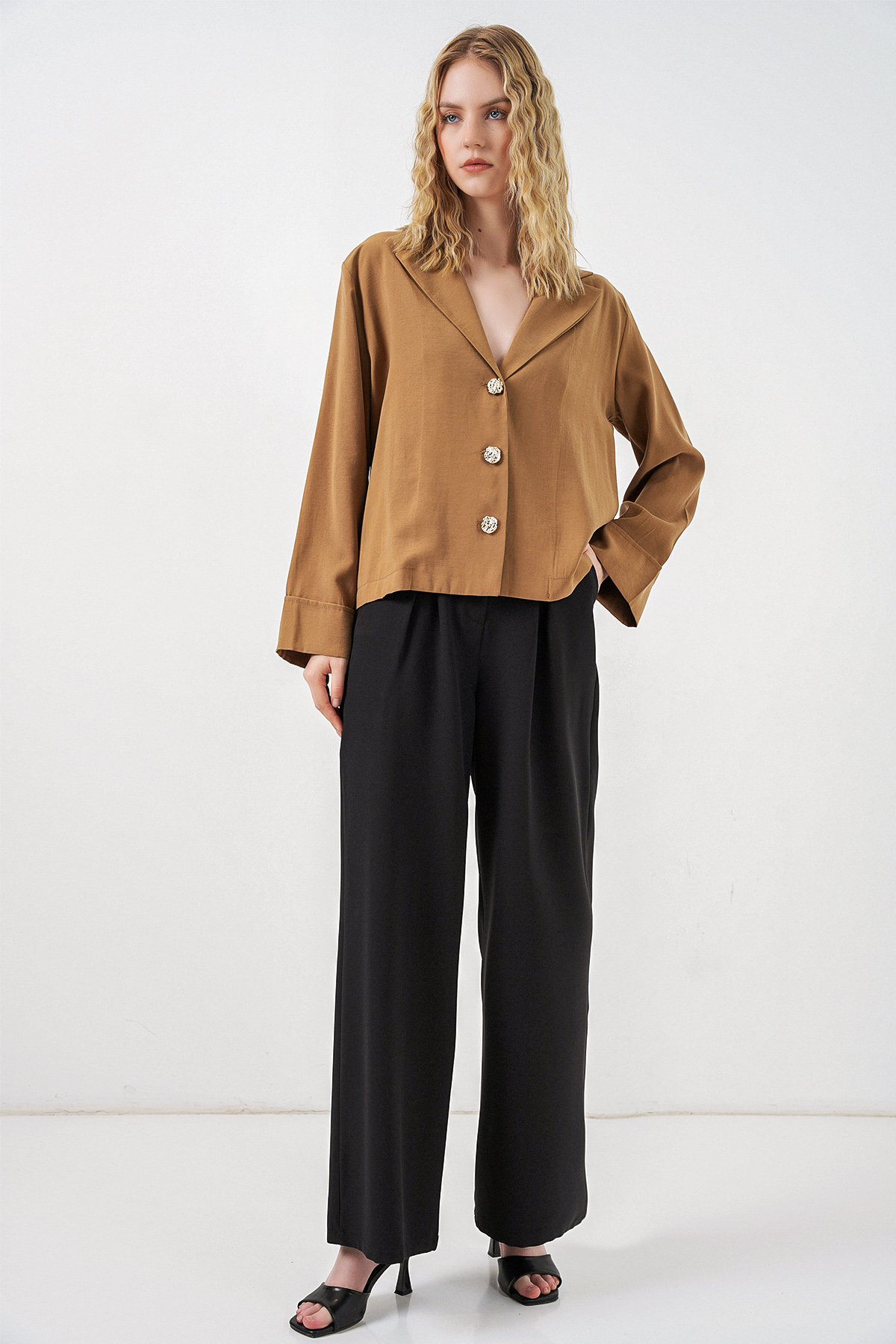 Women's Side-Tie Long-Sleeve Blouse 996 