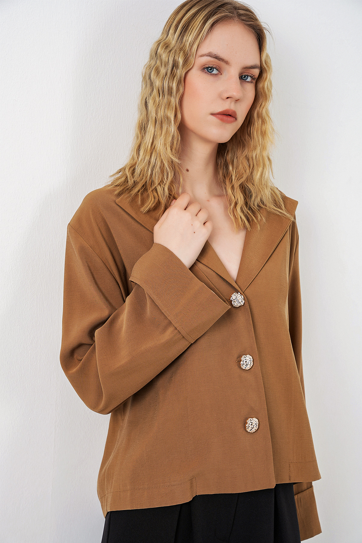 Women's Side-Tie Long-Sleeve Blouse 996 