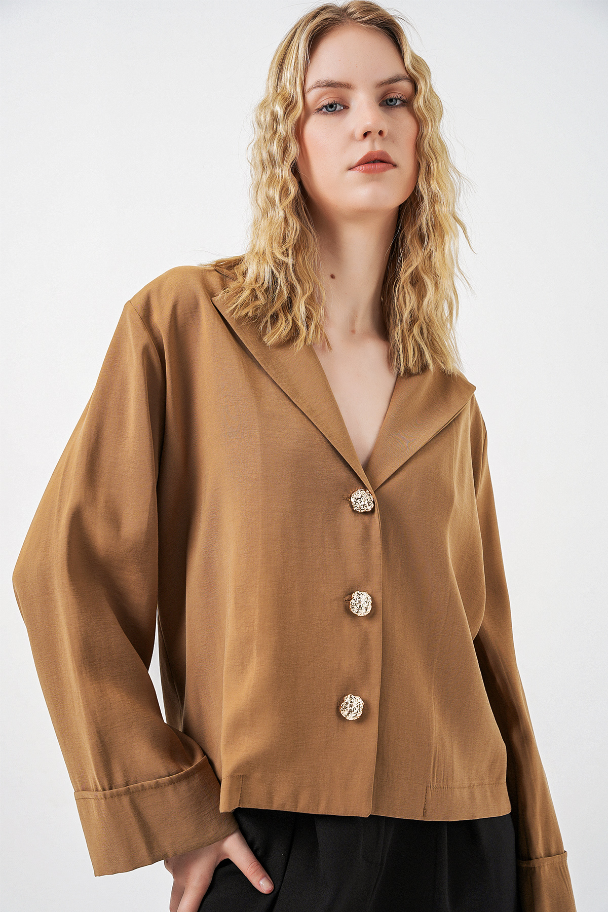 Women's Side-Tie Long-Sleeve Blouse 996 