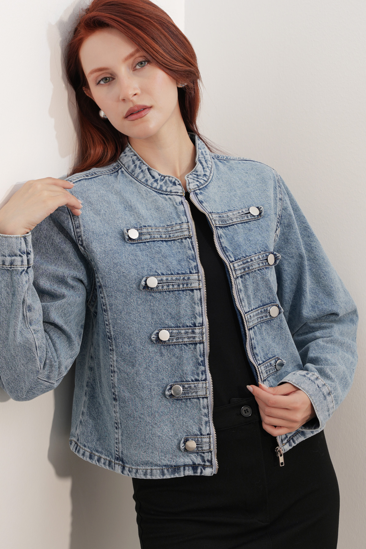Women's Button Detail Denim Jacket 0771 