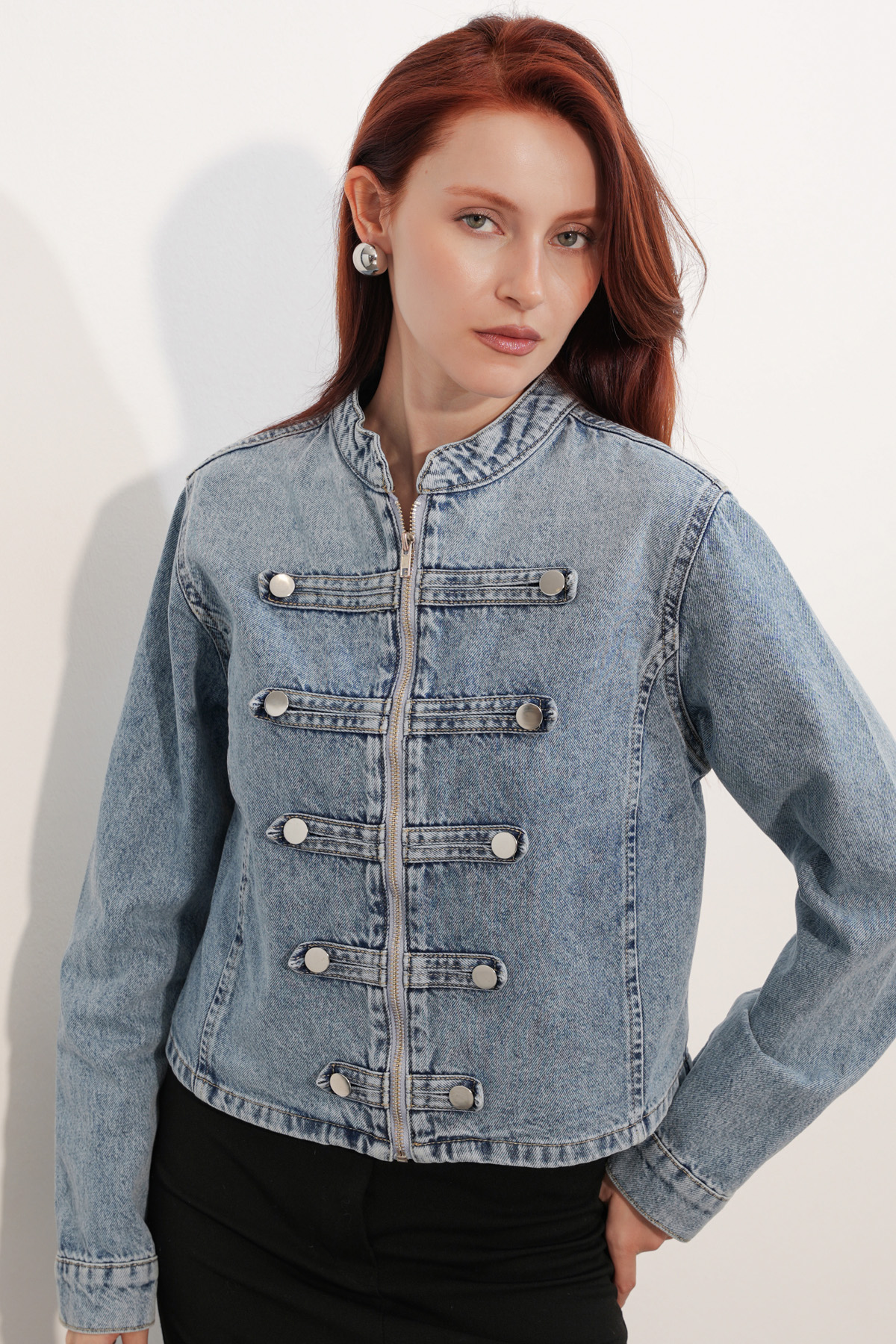 Women's Button Detail Denim Jacket 0771 