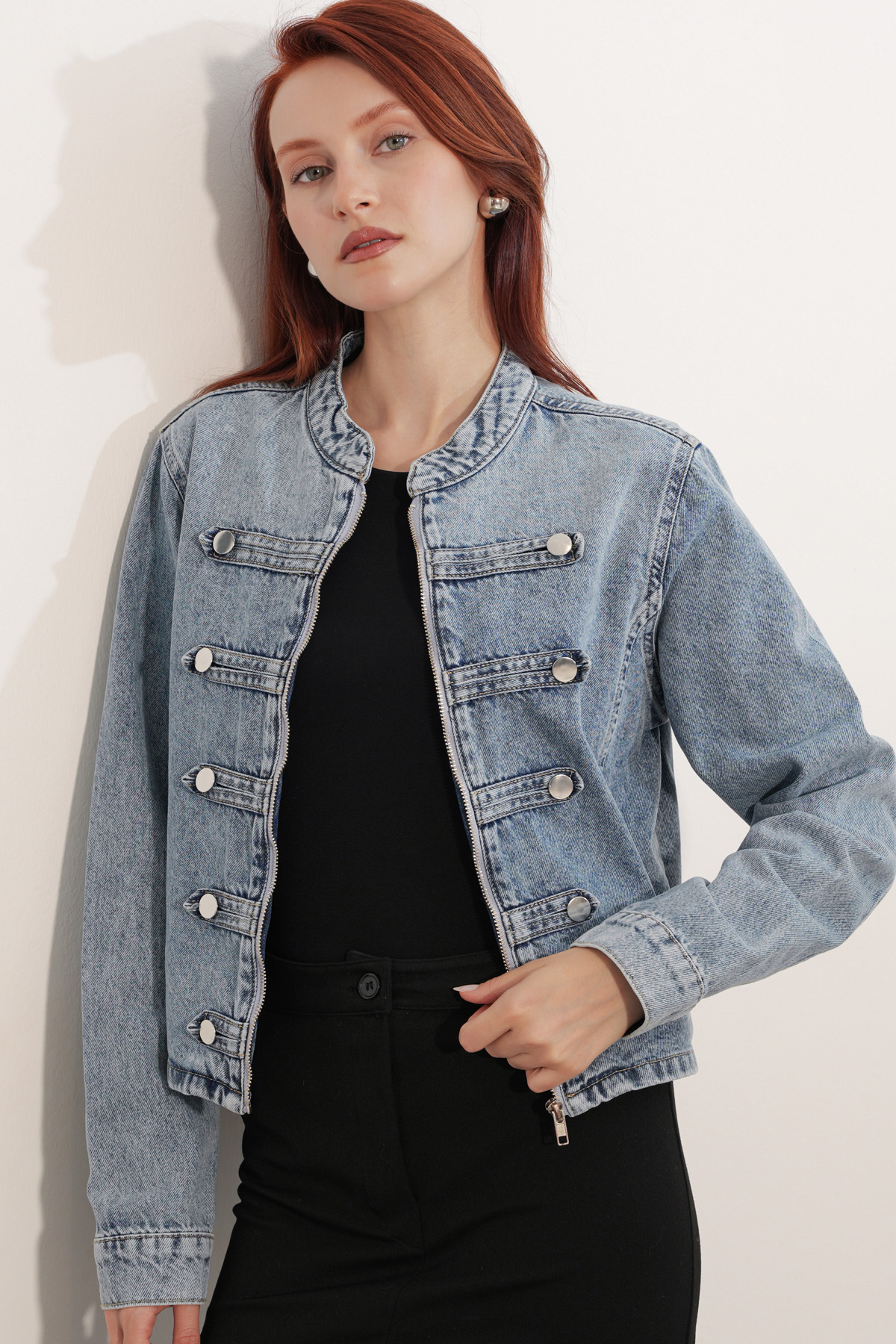 Women's Button Detail Denim Jacket 0771 