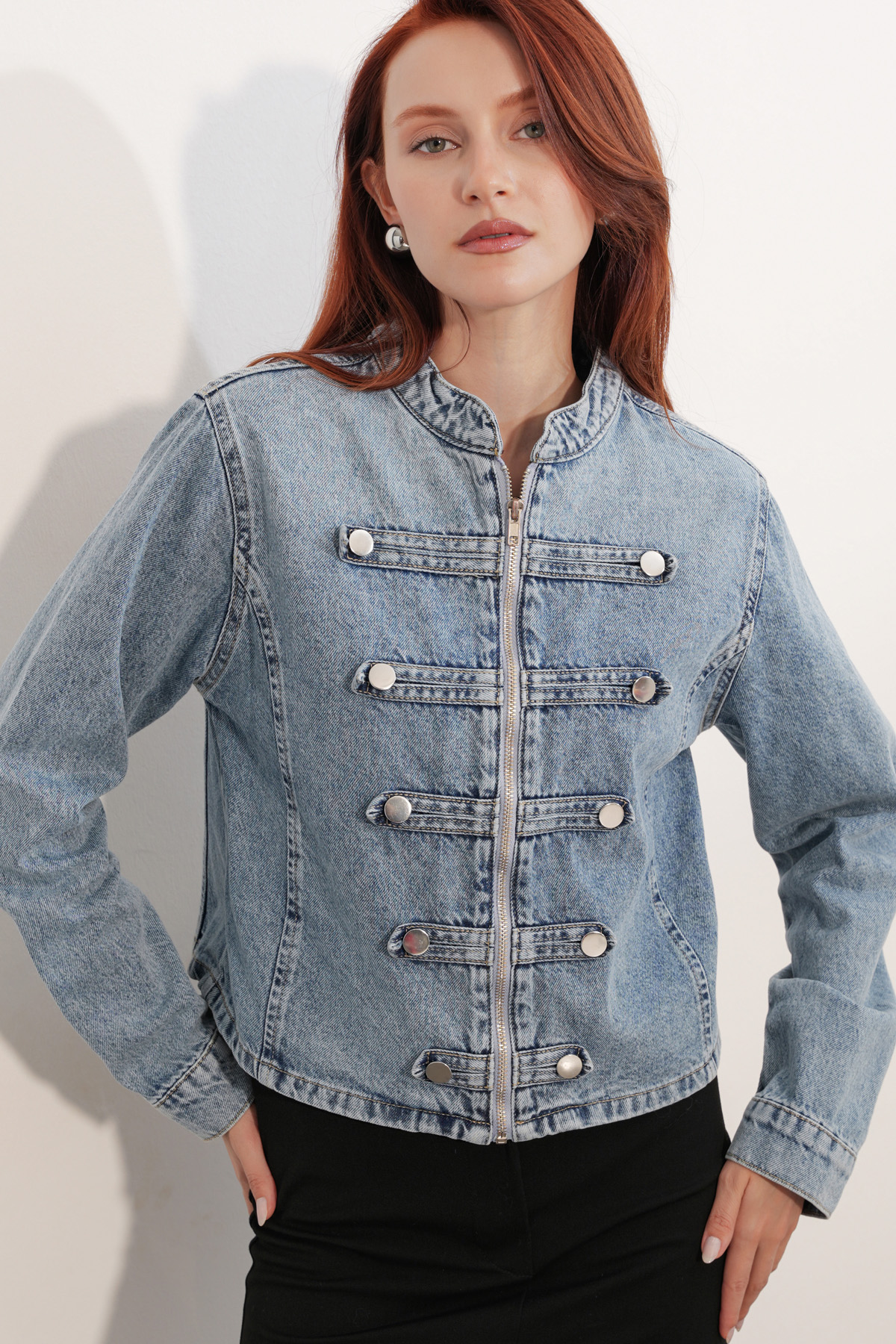 Women's Button Detail Denim Jacket 0771 
