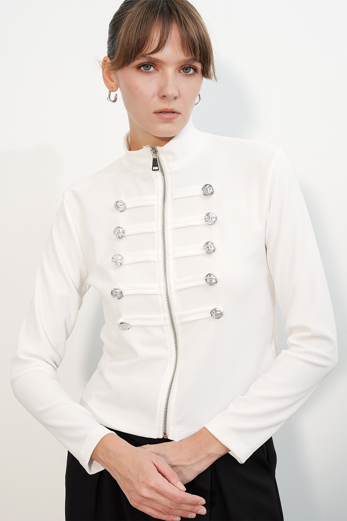 Women's Button Detail Napoleon Jacket 0776 