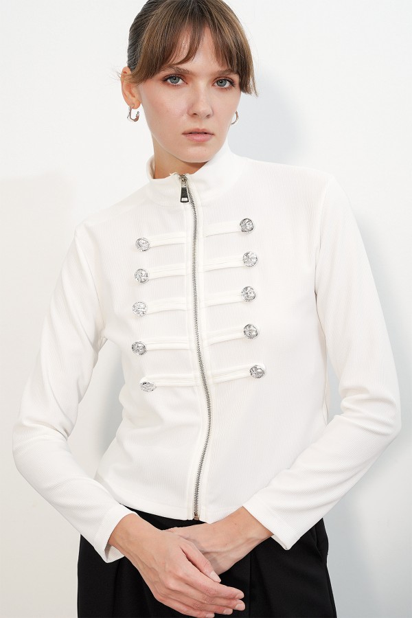 Women's Button Detail Napoleon Jacket 0776 