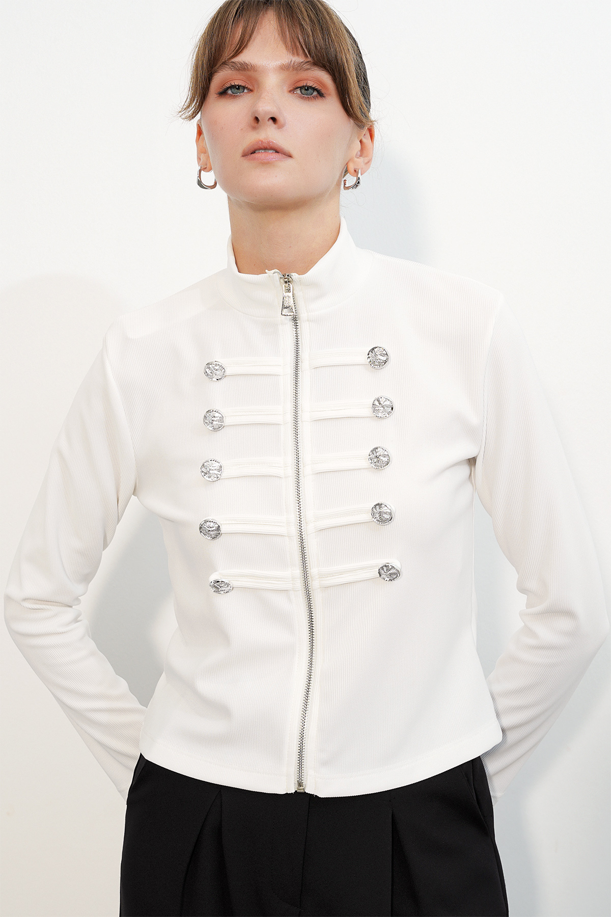 Women's Button Detail Napoleon Jacket 0776 