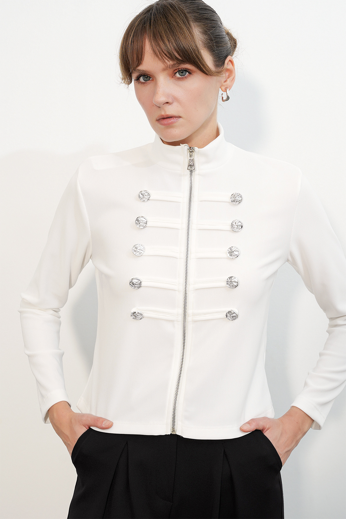 Women's Button Detail Napoleon Jacket 0776 