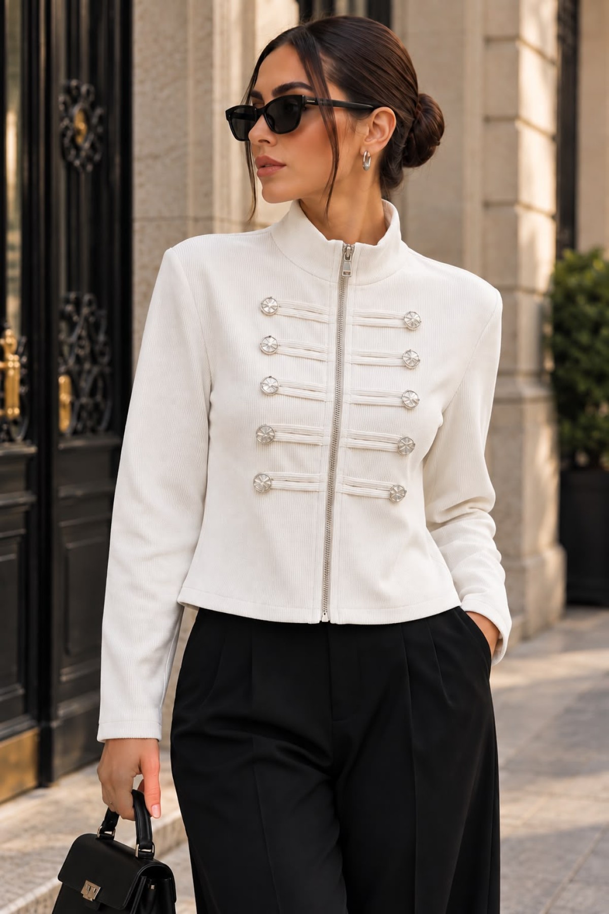 Women's Button Detail Napoleon Jacket 0776 