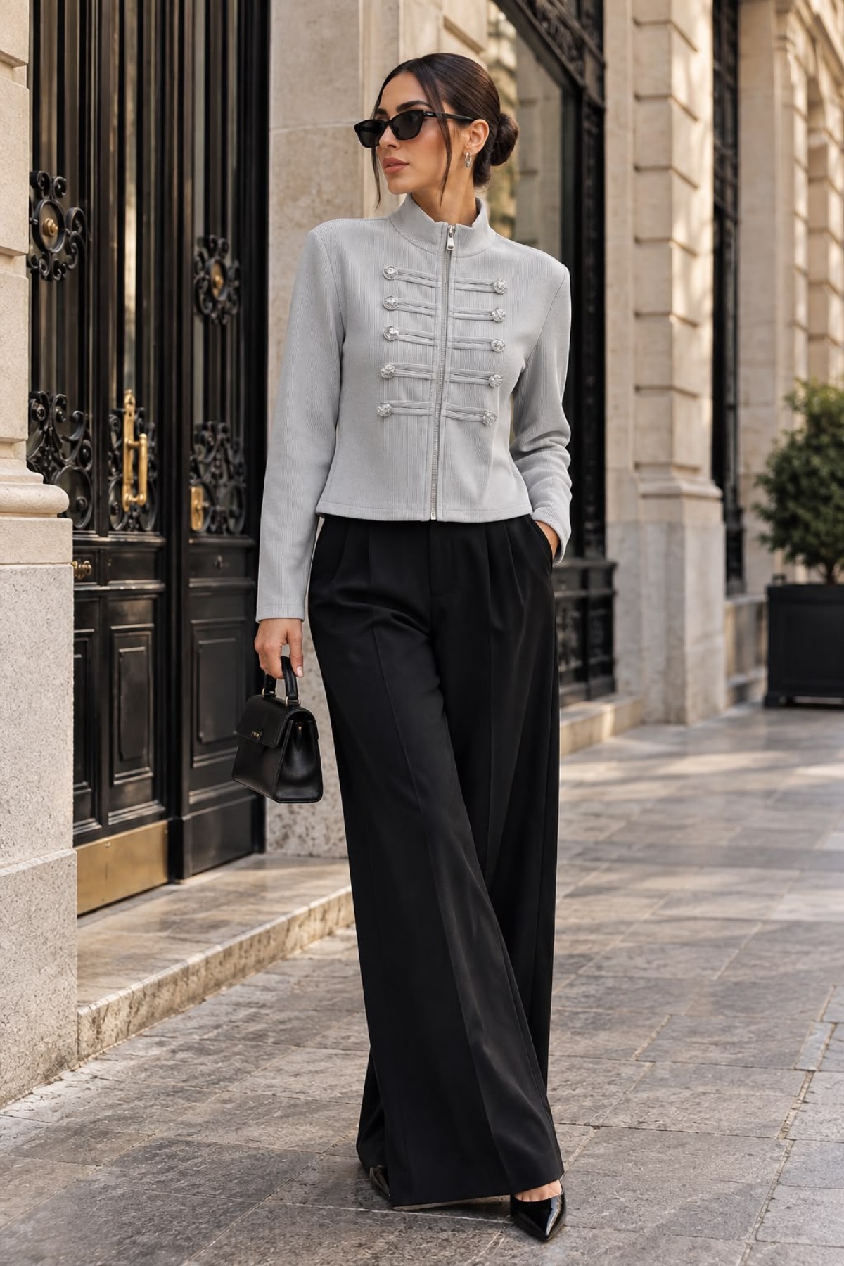 Women's Patterned Plush Jacket 55463 