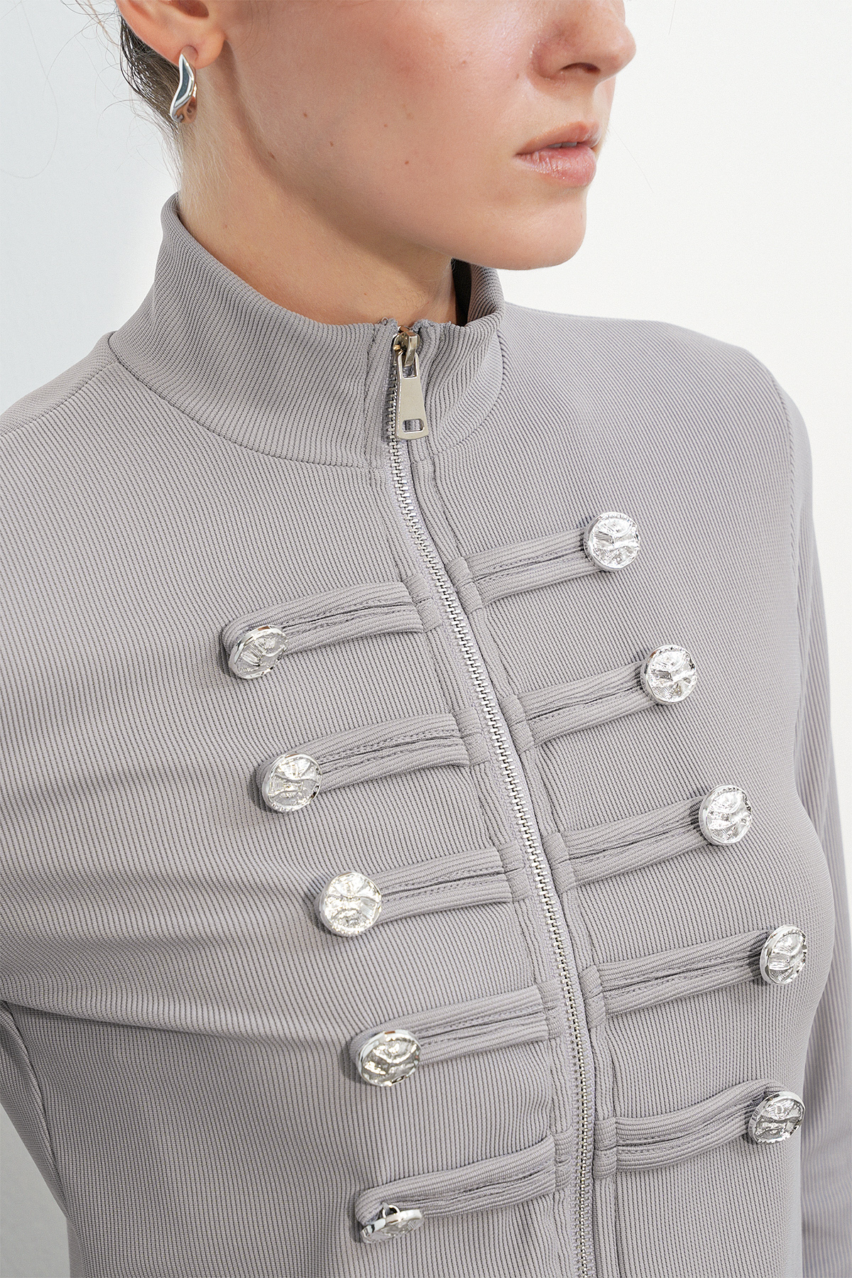 Women's Patterned Plush Jacket 55463 