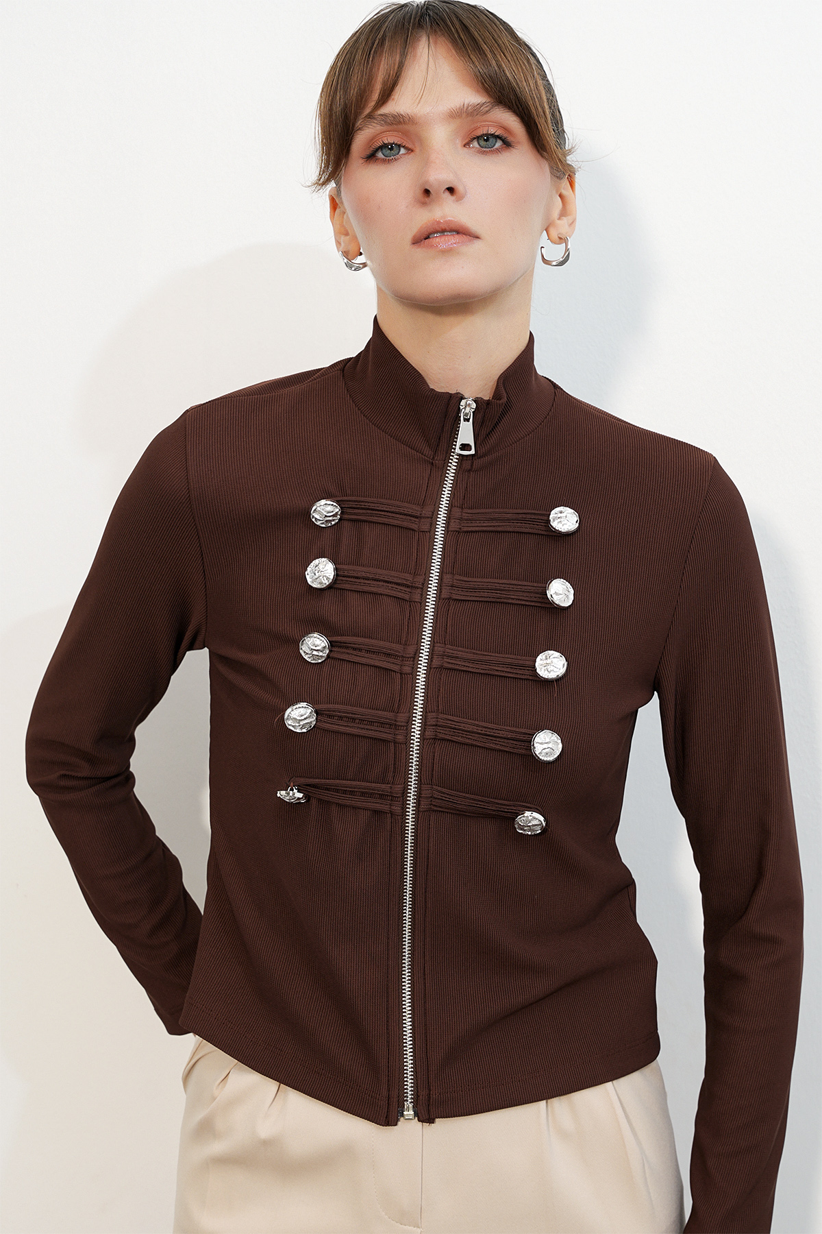 Women's Button Detail Napoleon Jacket 0776 