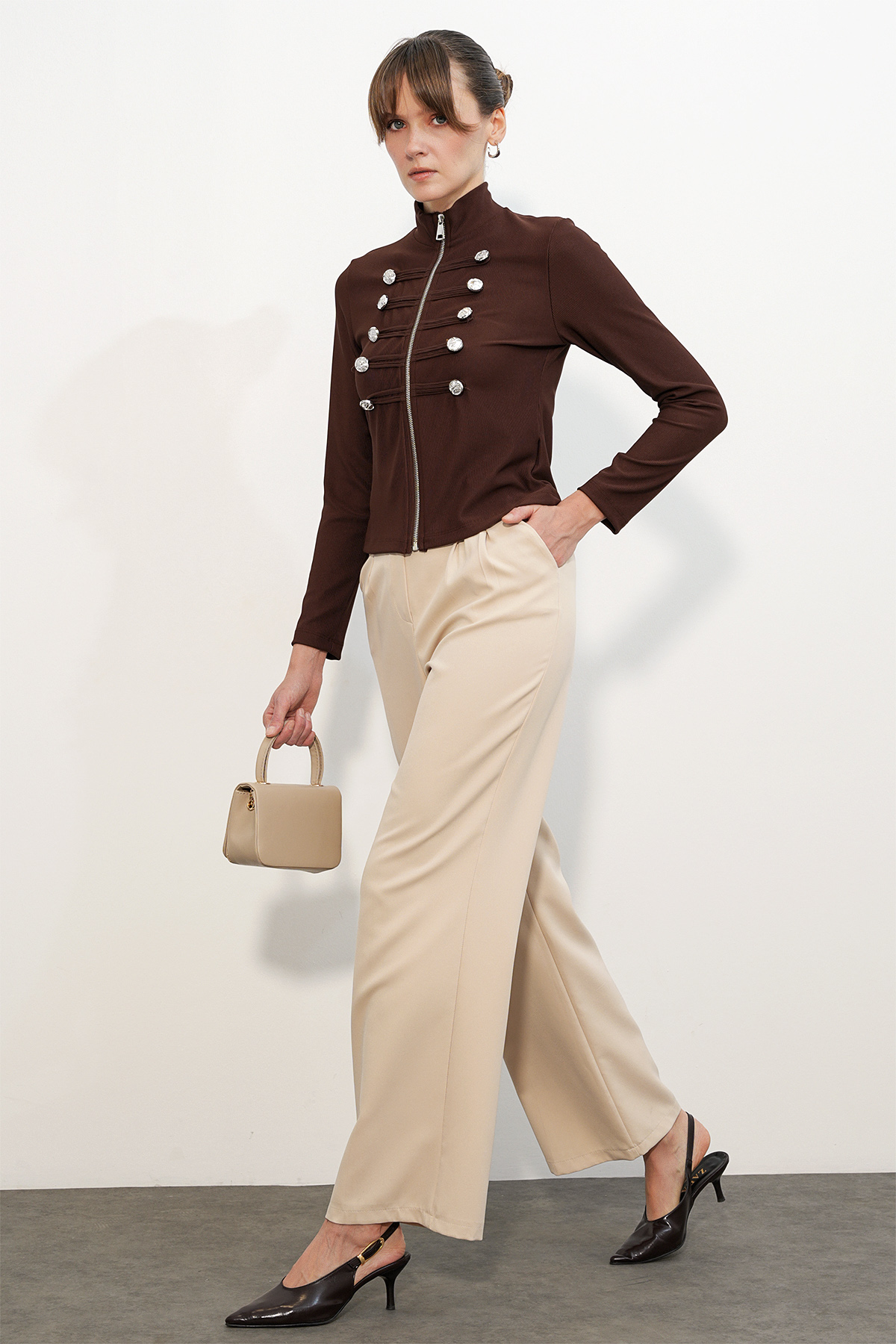 Women's Button Detail Napoleon Jacket 0776 