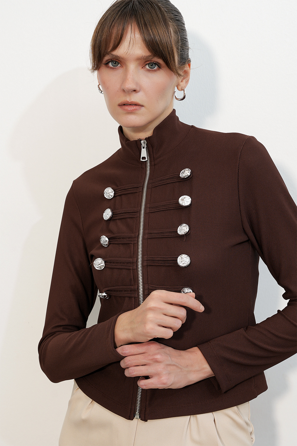 Women's Button Detail Napoleon Jacket 0776 