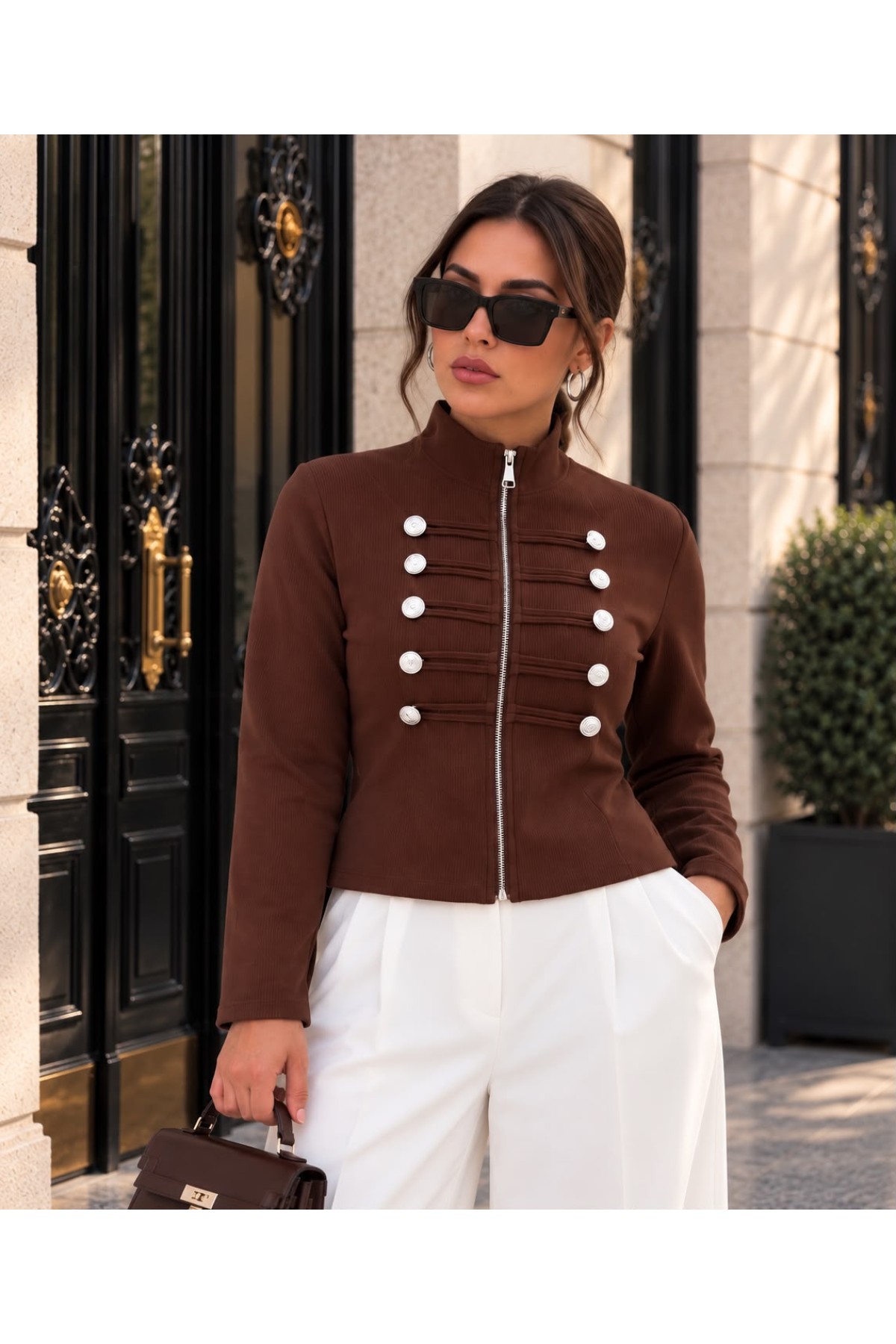 Women's Button Detail Napoleon Jacket 0776 