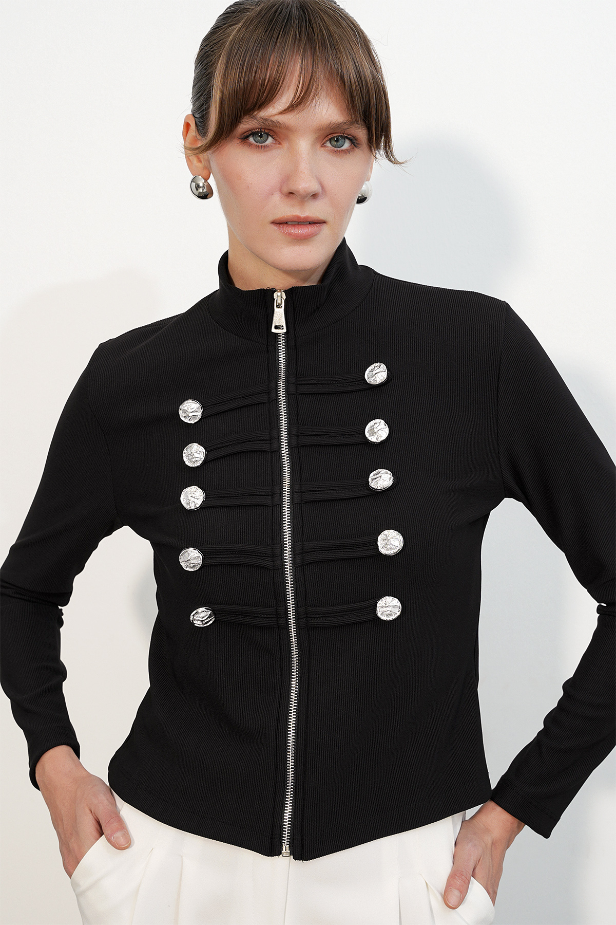 Women's Button Detail Napoleon Jacket 0776 