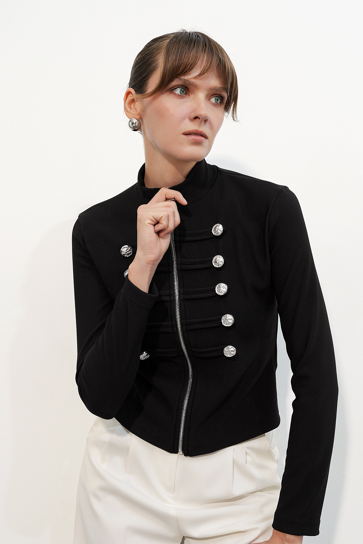 Women's Button Detail Napoleon Jacket 0776 