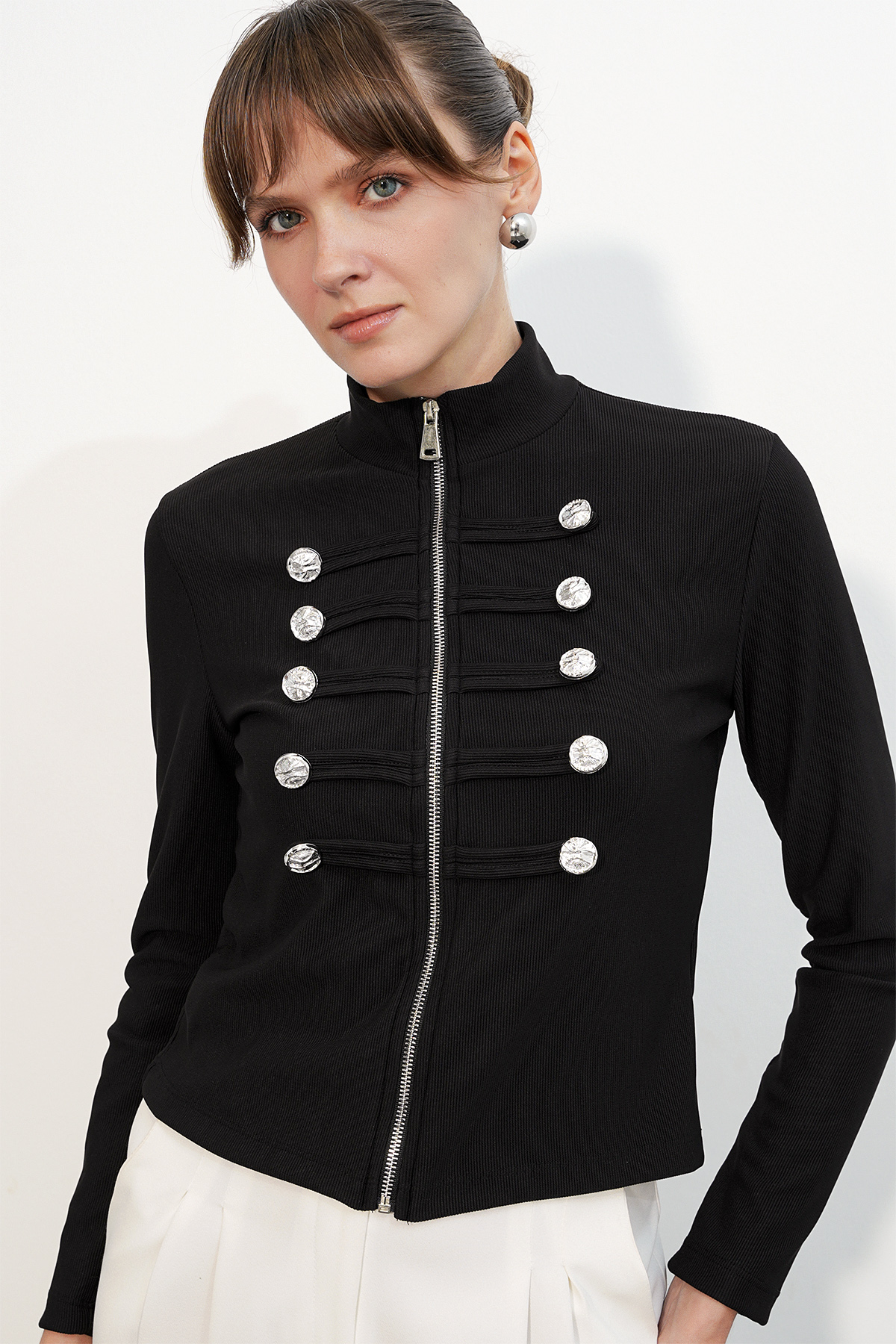 Women's Button Detail Napoleon Jacket 0776 