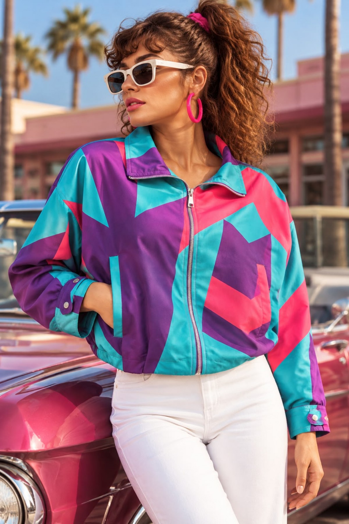 Women's Retro Patterned 80s Jacket 0780 