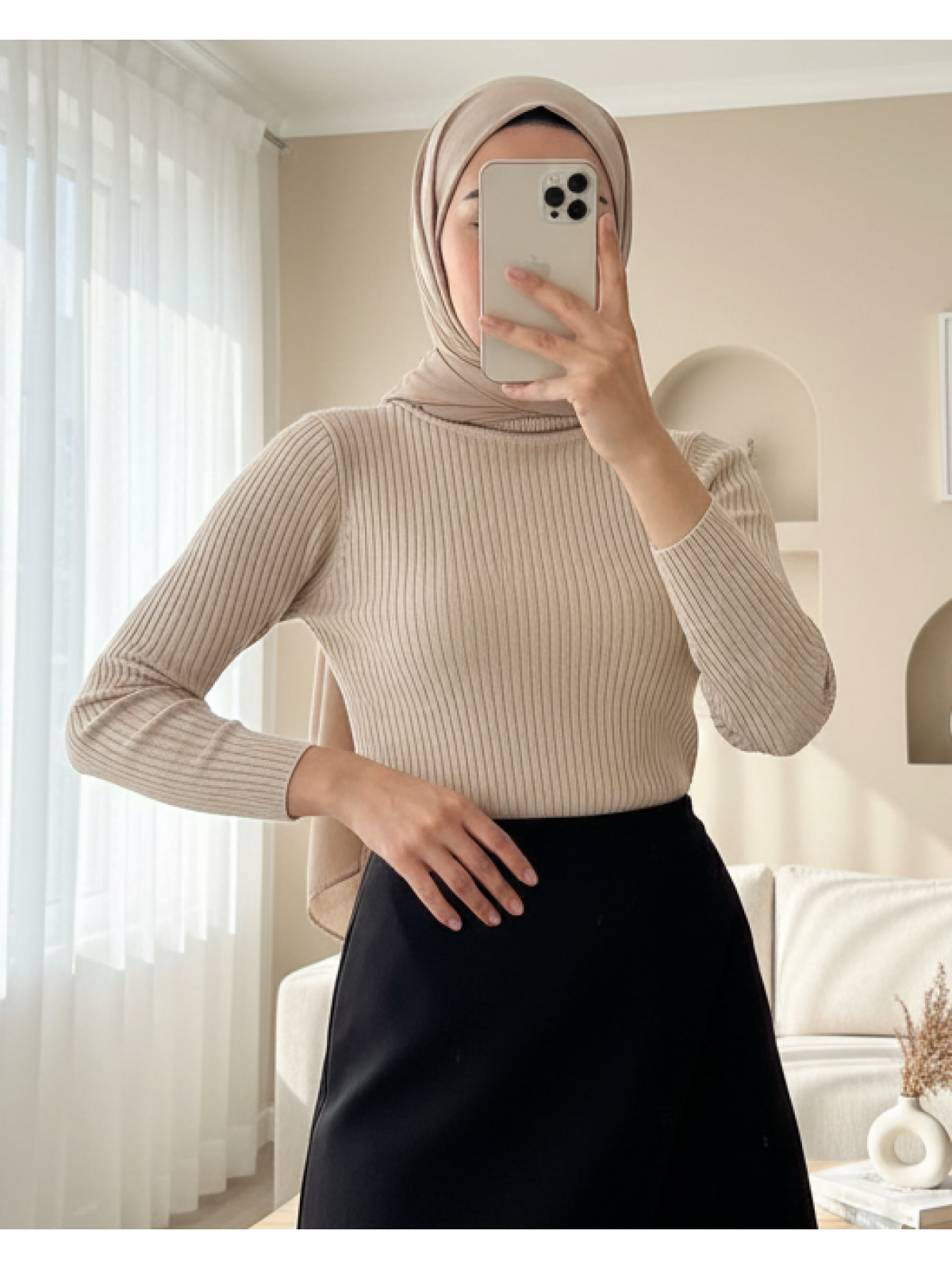 10311 Balıkçı Yaka Triko Kazak - Taş