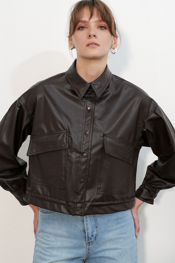 1031 Crop Leather Jacket 