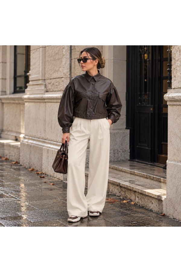 1031 Crop Leather Jacket 