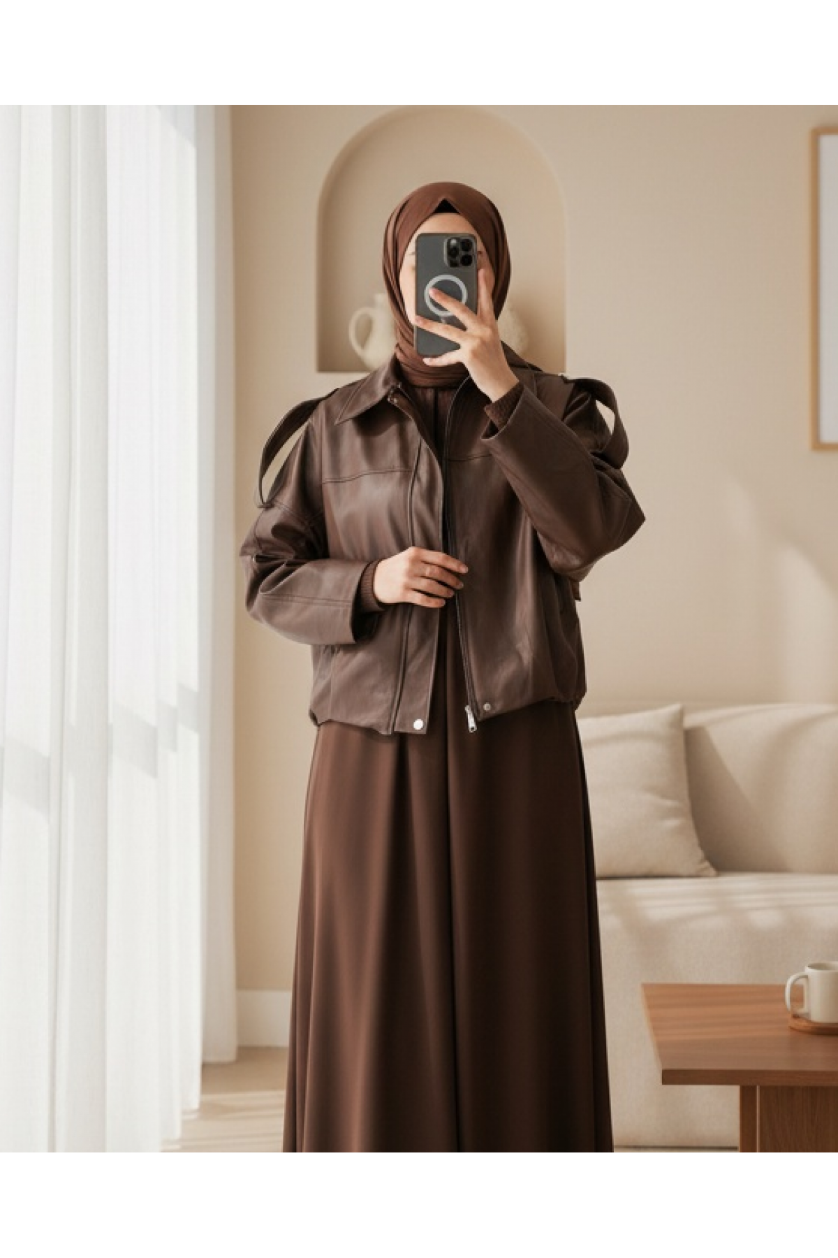Women's Oversized Leather Jacket 1055