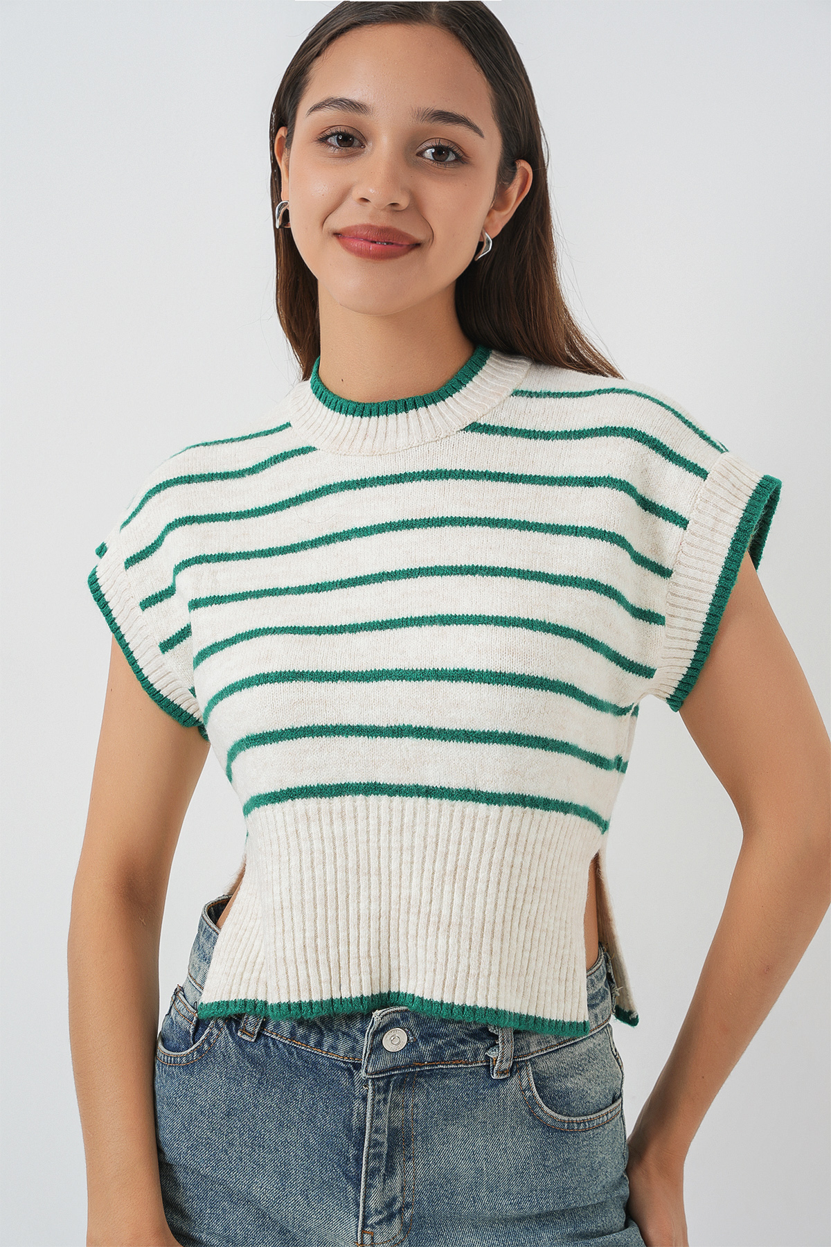 Women's Striped Knit Sweater 15926 