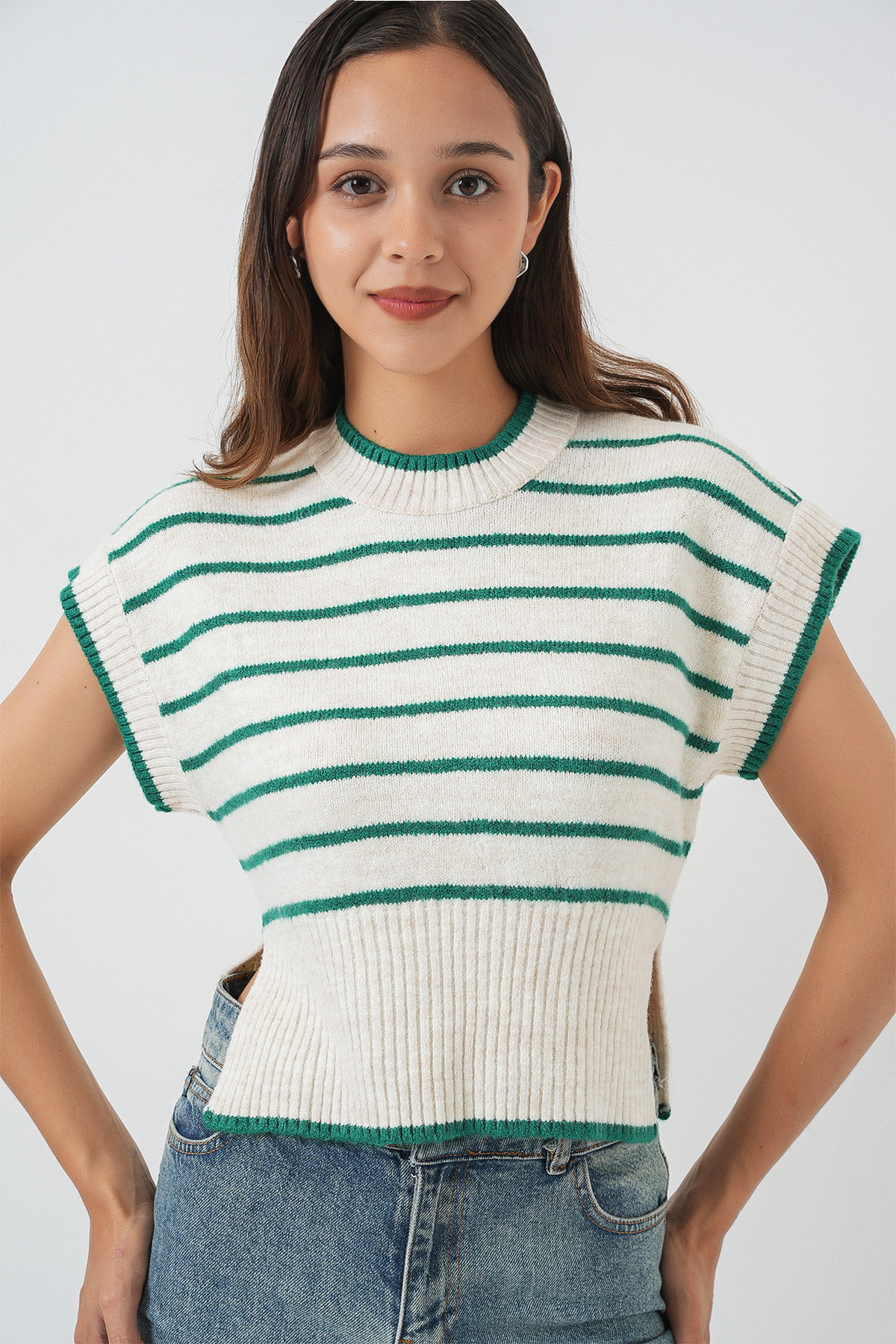 Women's Striped Knit Sweater 15926 