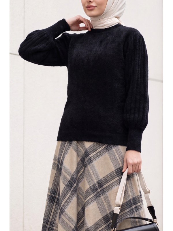 Women's Balloon Sleeve Oversize Knit Sweater 15973 
