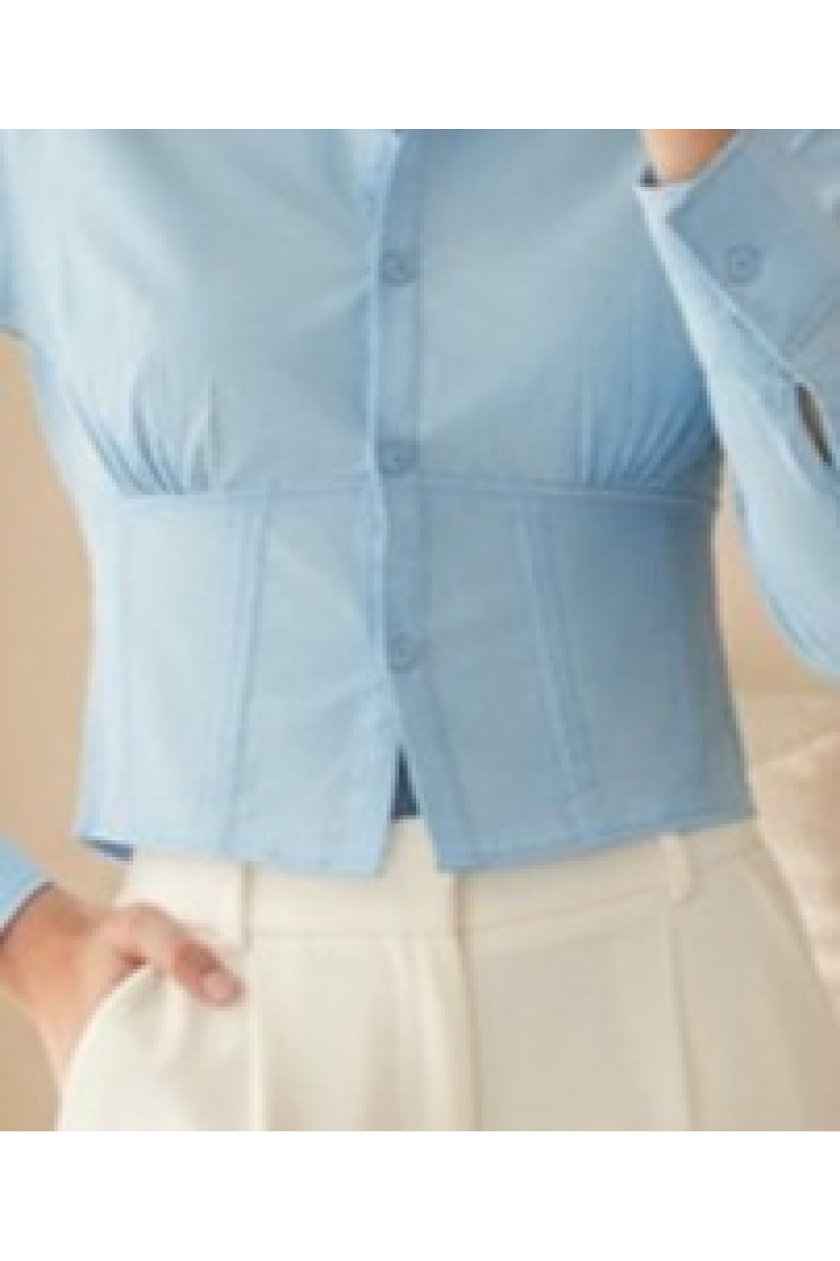 20231 Slim Fit Poplin Gömlek - Mavi