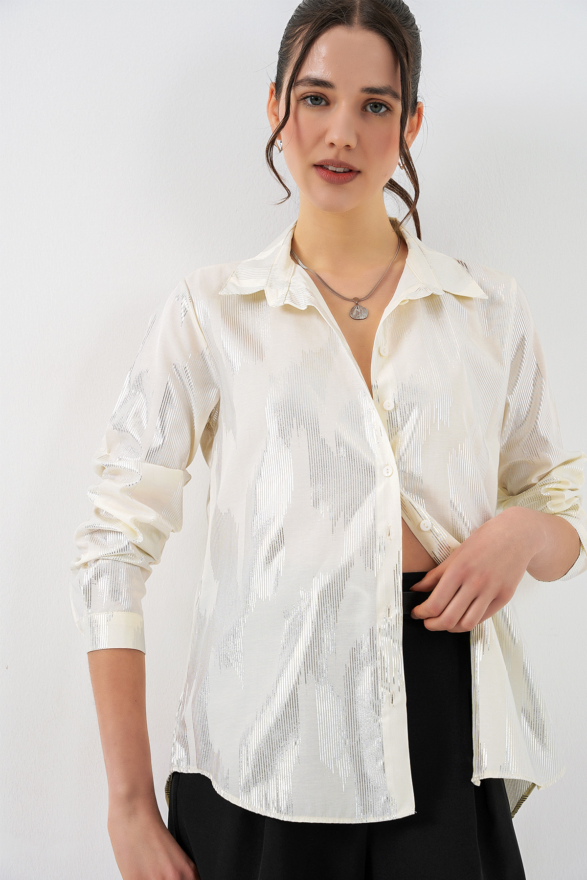 Women's Foil Patterned Shirt 20253 