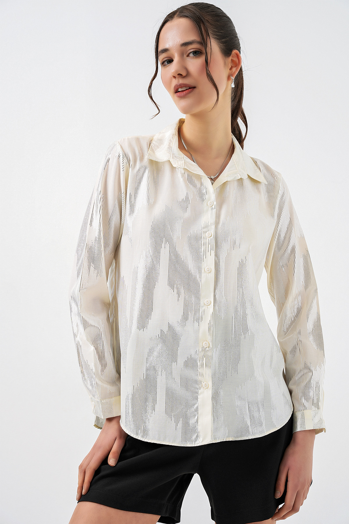 Women's Foil Patterned Shirt 20253 
