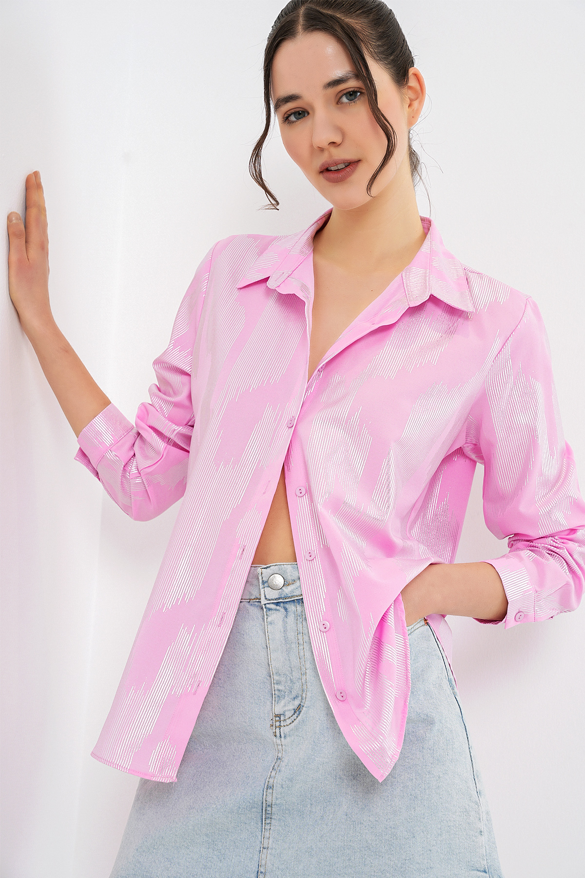 Women's Foil Patterned Shirt 20253 