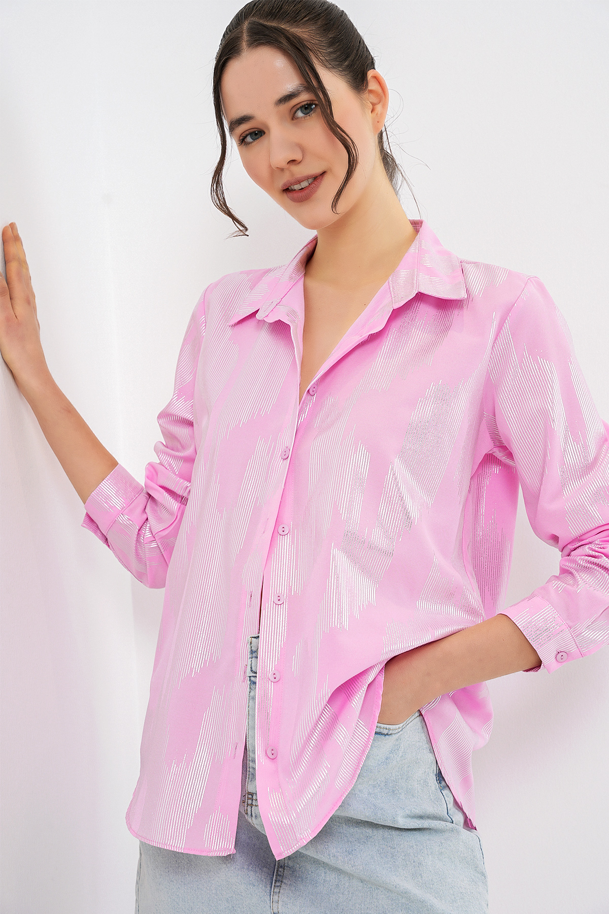 Women's Foil Patterned Shirt 20253 